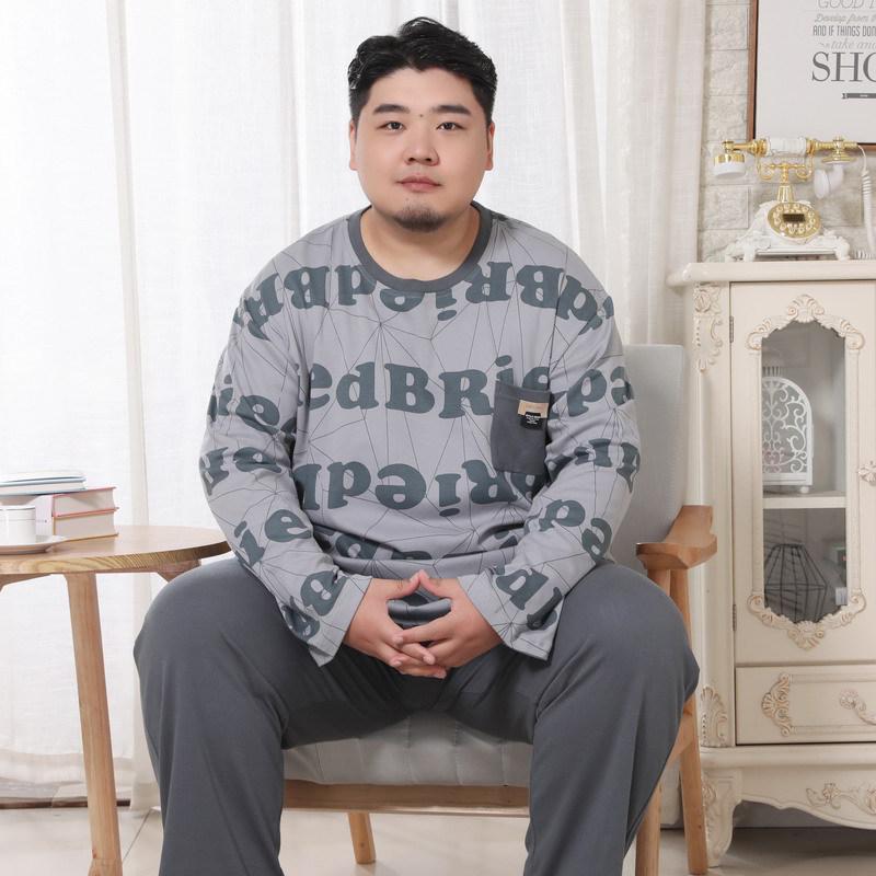 Men's Spring & Autumn Cotton Long Sleeve Pajamas Set for All Ages