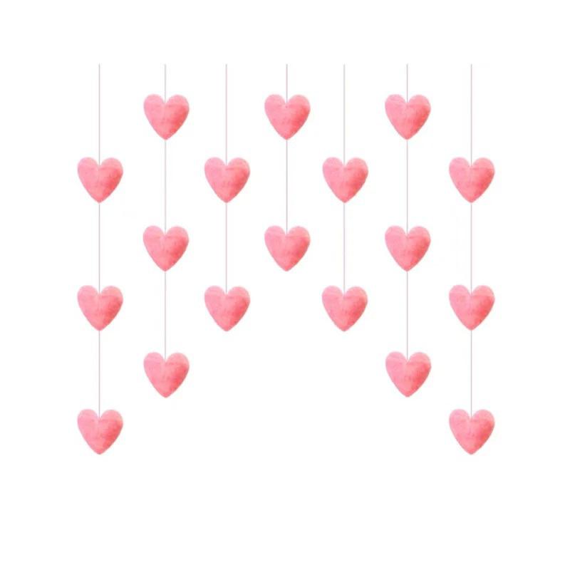 1 Set Divider String Lovely Hanging Ornaments Girls Room Decor Tassel Curtain Romantic Heart Shaped Pink Bow Curtain Decor
