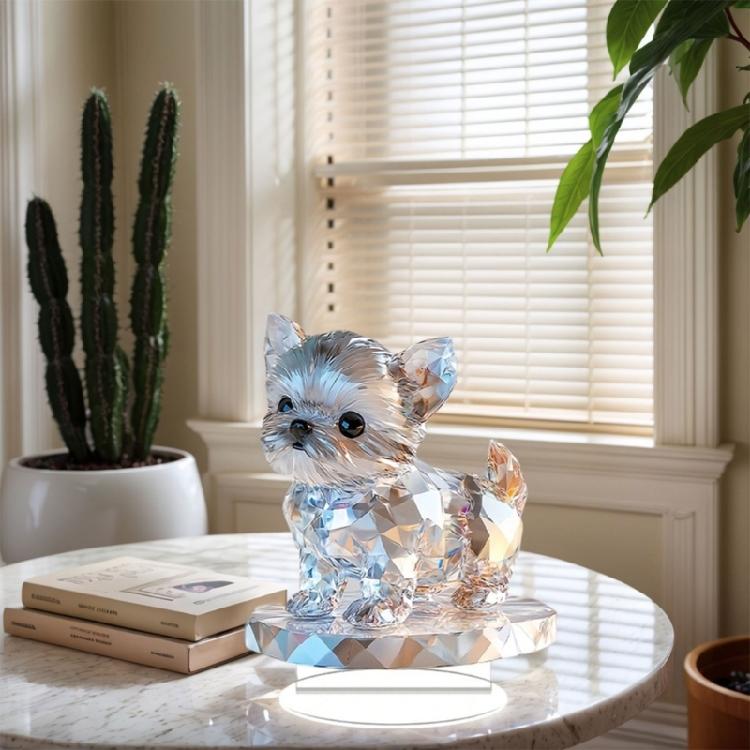 Acrylic Dog Statue Figurines Table Centerpieces Animal Figurines Sculptures Table Ornament for Home Office Decors