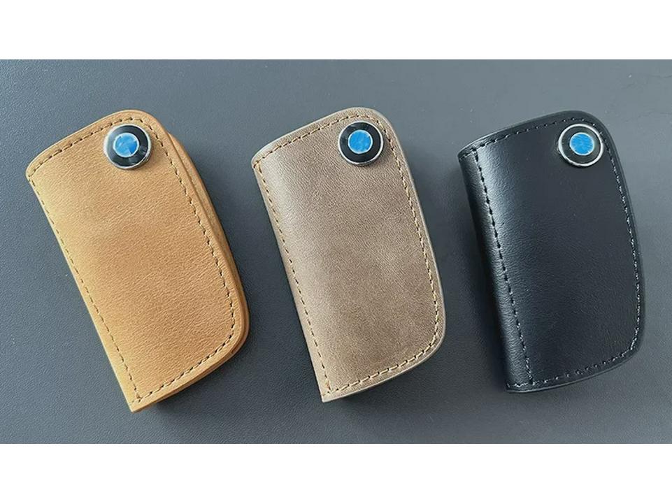 Genuine Leather Key Cover for BMW & Mercedes-Benz - Oil Wax Cowhide Protective Case
