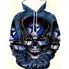 Large-sized Men's Skull Star Pattern Printed Pullover Hoodie for Spring and Winter Seasons