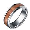 Men 8mm Retro Titamium and Wood Inlay Stainless Wedding Band Hand Accessories