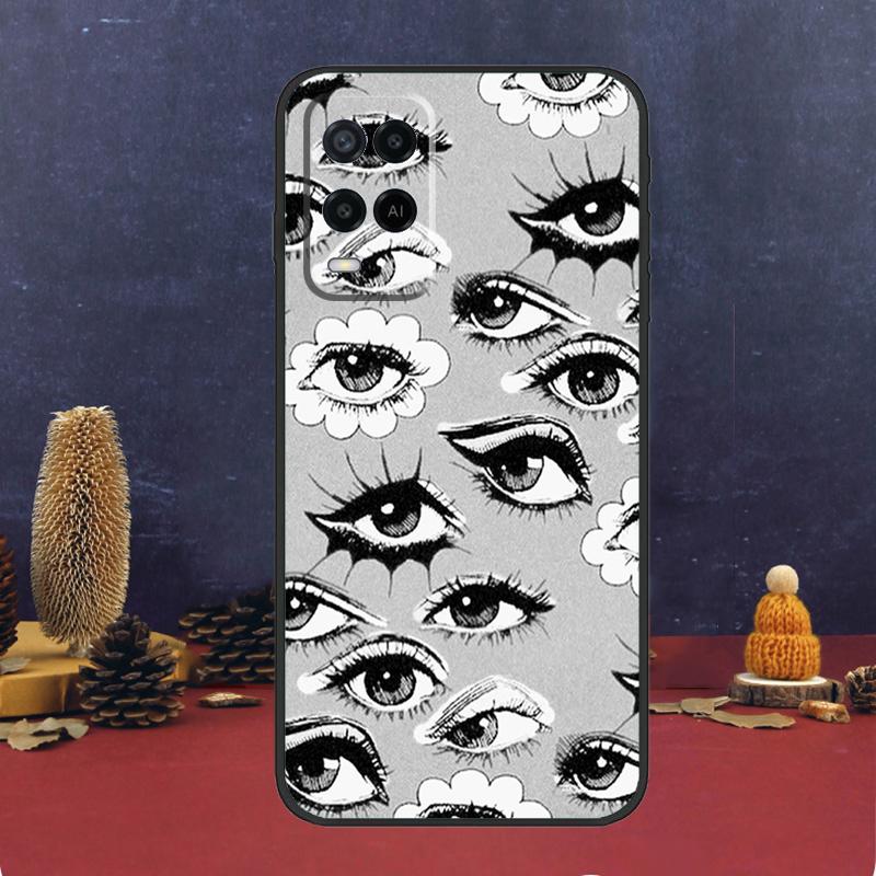 Eye Illustration Case For Oppo A94 A74 A54 A15 A17 A57 A6 A5 Pro A16 A76 A96 A40 A60 A80 A18 A38 A58 A78 A98