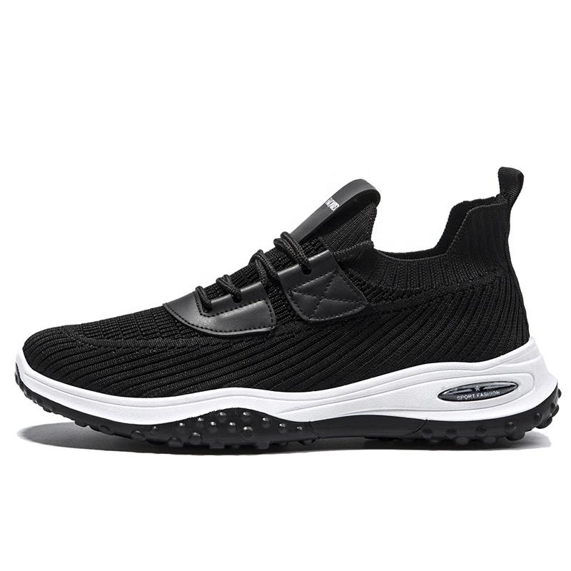 Men's Walking Shoes Elastic Knitted Upper Lightweight, Sole Cloud Comfort Pad Non-Slip Sneakers MOQ
