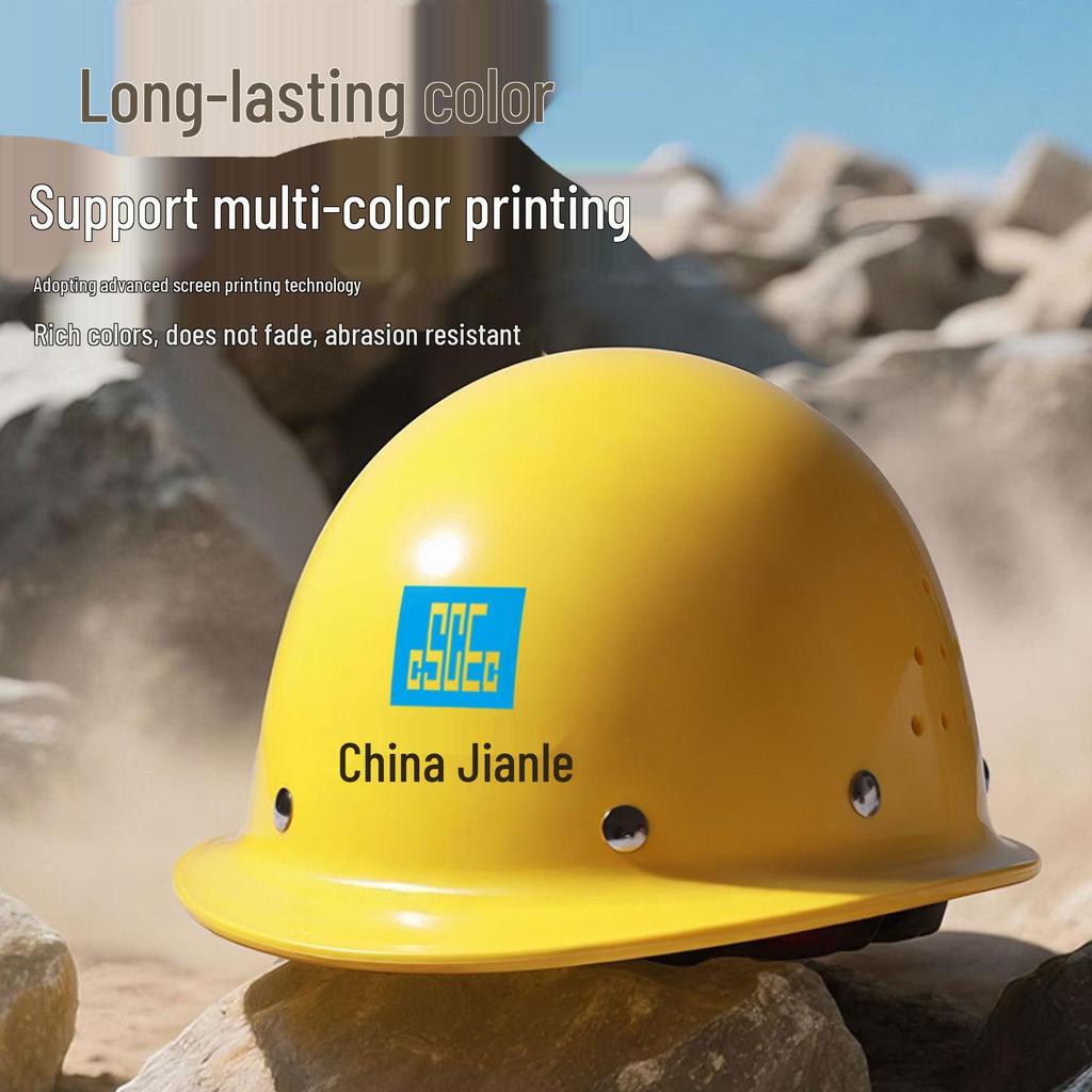 Iron Head Kung Fu Breathable Anti-Smash Safety Helmet with Steel Nail and Printed Logo for Construction Site.