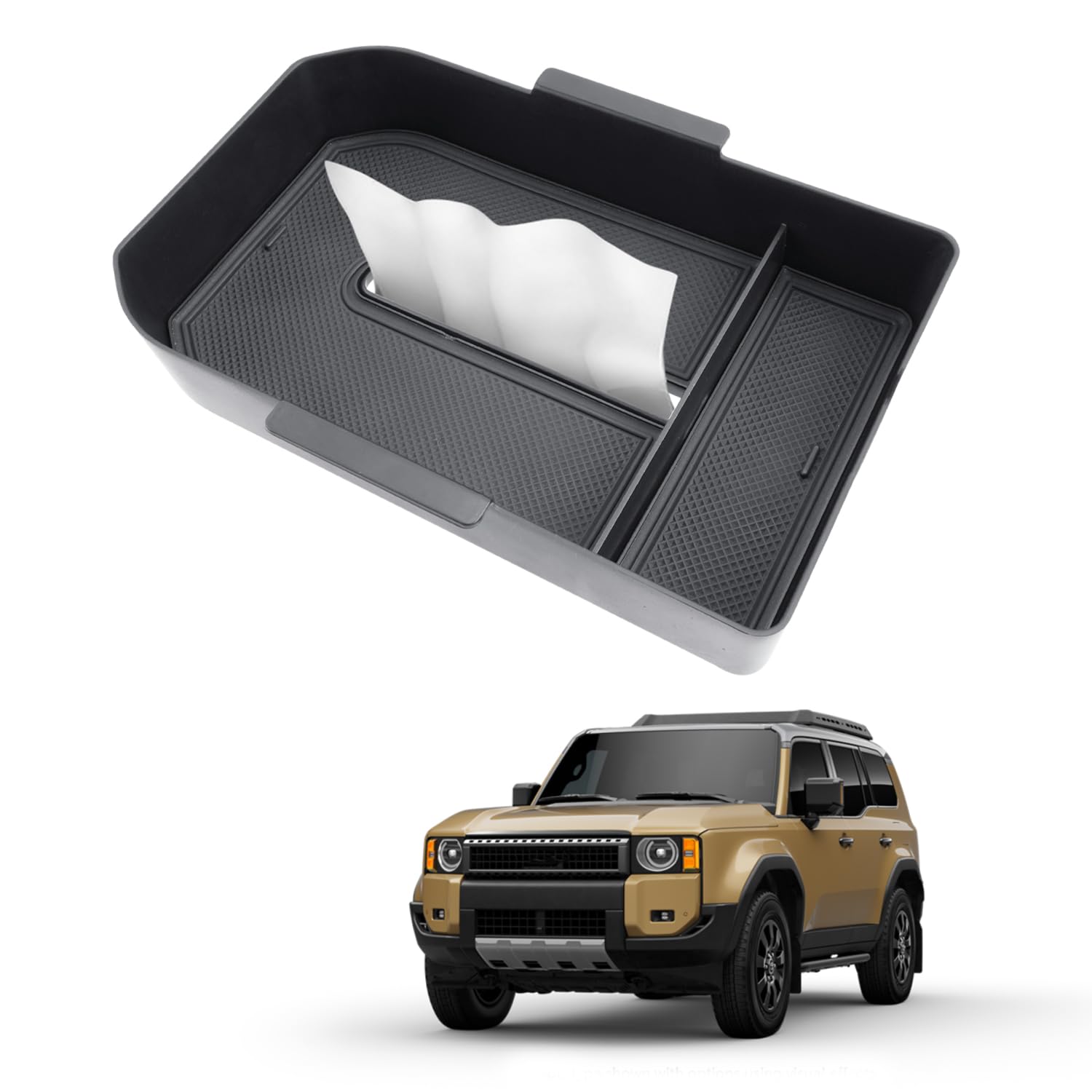 

HUAHAO Toyota Land Cruiser 250 Console Land Cruiser 250 Console Tissue Small Item Car Storage Land Cruiser 250 Custom Land Cruiser 250 Box, Tray,