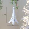 White Flocked 3D Christmas Tree Ornaments Set Featuring Snowflake Star Bow Deer Bell Acrylic Pendant For Winter And Indoor Use