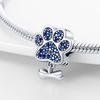 925 Silver Cute paws and Love lotus flowers Pendant Beads, Fit Necklace Bracelet DIY DIY Holiday Party Gifts