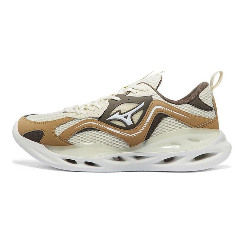 Mizuno KOI 1.5 Unisex Low Top Casual Running Shoes White Brown Fabric Synthetic Leather D1GH220405