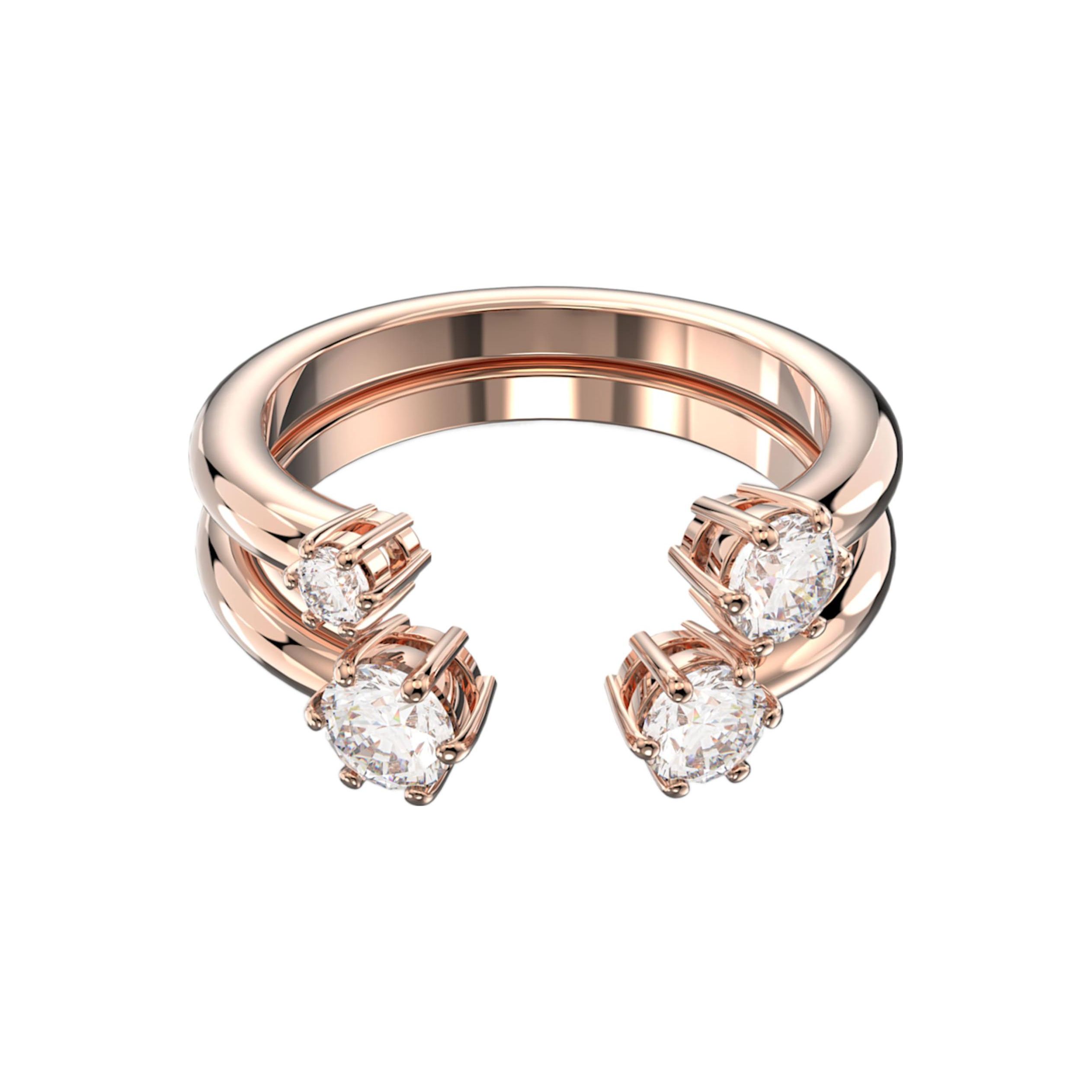 Swarovski Constella Shimmering Crystal Inlaid Open Stackable Ring Set Women rings 5640969 58