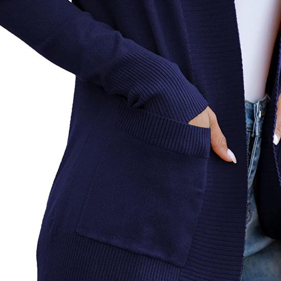 Palton Damă Culoare Solidă Simplu Tricotat Cusături Excelente Cardigan Pulover de Toamnă pentru Purtare Zilnică