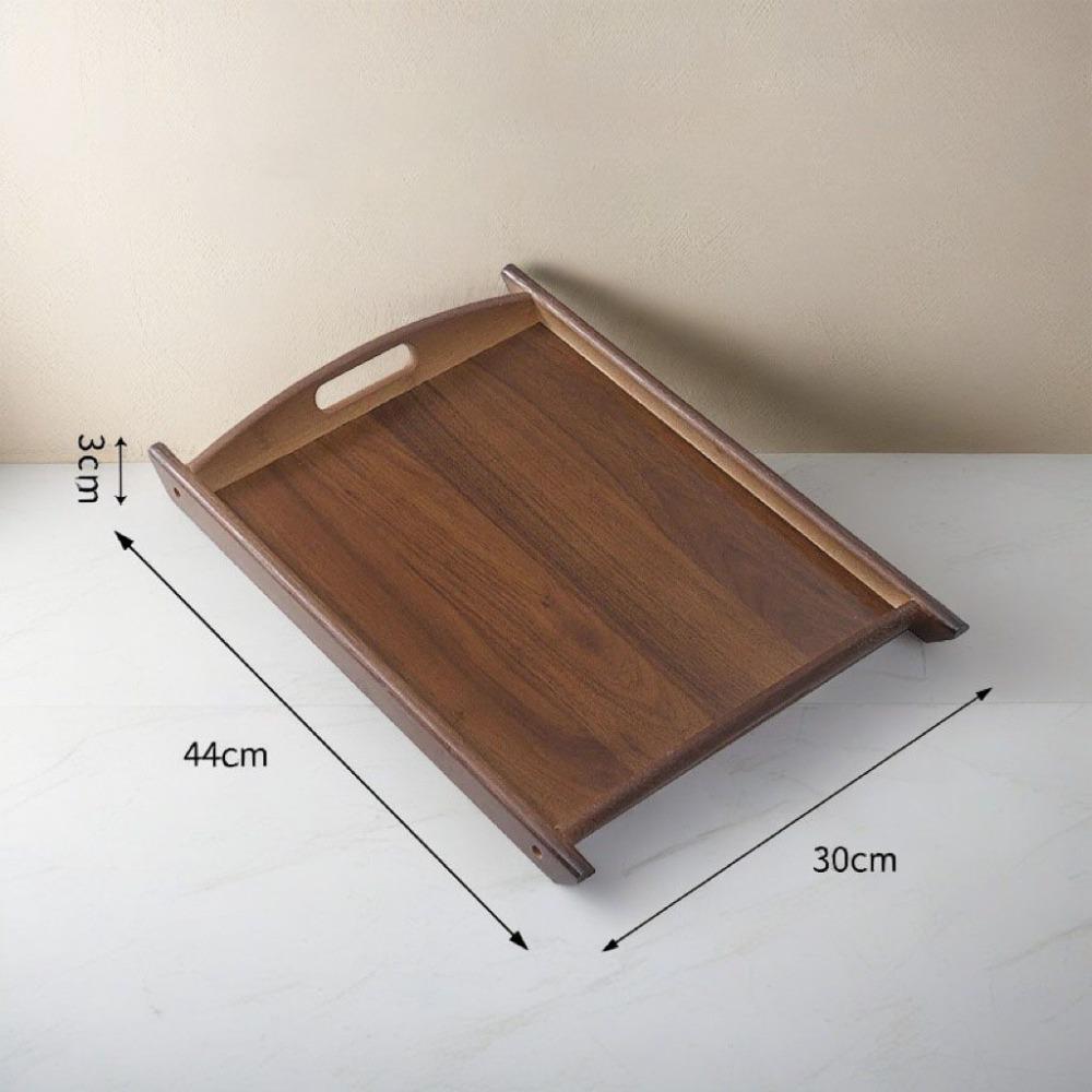 Durable Large Serving Tray with Handle Bamboo Tea Tray Household Rectangular Breakfast Tray for Home Living Room