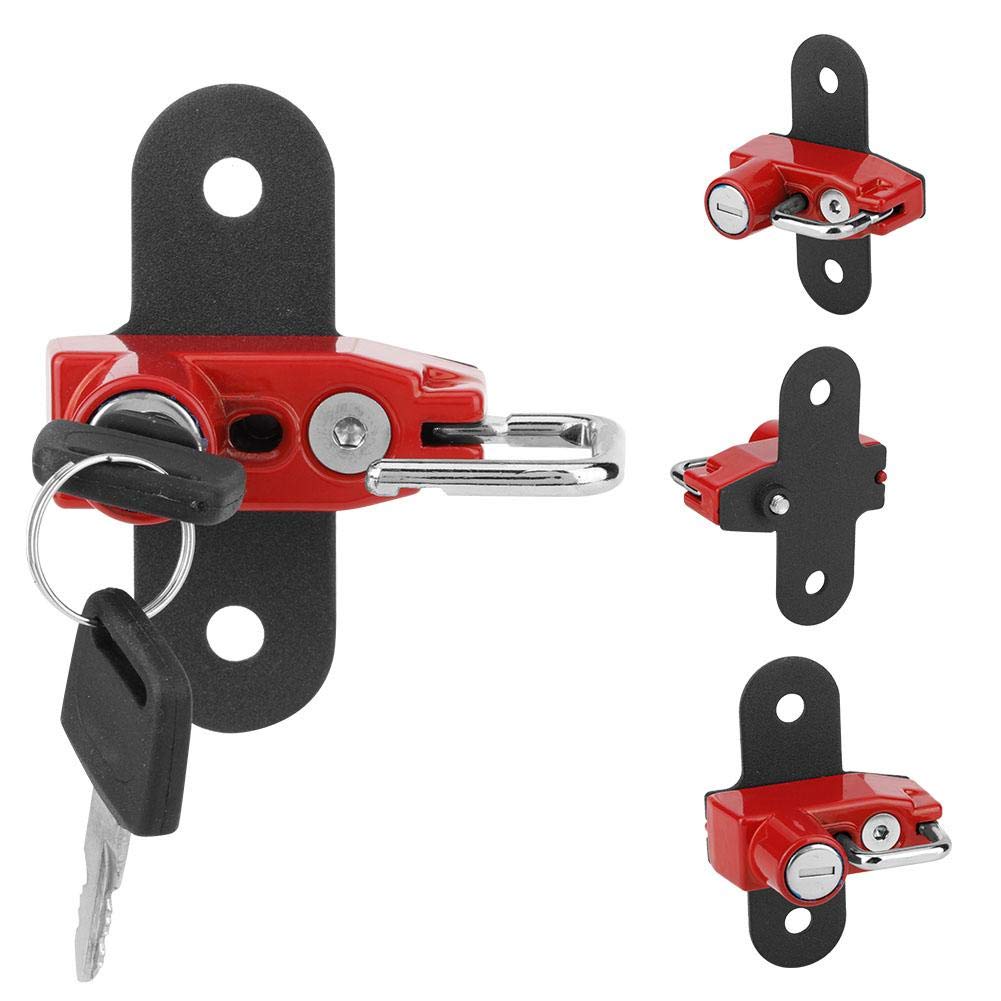 Helmet Lock, vStrom 250-Qiilu Helmet Lock Mount Anti-Theft Helmet Lock Aluminum Alloy Fit Suzuki V-Strom 250 2017 and Later (Red)