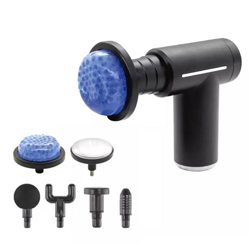 

Профессиональный уровень мышечного массажного пистолета релаксация интеллектуальный фитнес-массажер холодный и горячий компресс фасция пистолет 6 головок Type C Charge чёрный