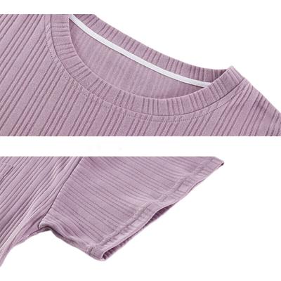 Couple's Pajamas, Summer Short-Sleeve Shorts, Women's Lightweight Loungewear Set for Summer Wear, Purple Women's Style, Size M