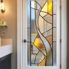 Geometric Window Privacy Film Stained Glass Style Privacy Protection Film Frosted Static Cling Waterproof Privacy Film for Bathroom Bedroom Kitchen