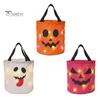 Outdoor Night Safety Props LED Light Up Halloween Bucket, Glow In The Dark Trick or Treat Candy Collapsible Decorative Pails Bag with Handle, Reusable