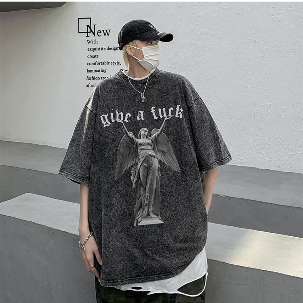 Polyester Vintage Tričko větší velikosti s krátkým rukávem Potisk zepředu Streetwear HipHop Harajuku oversized trička