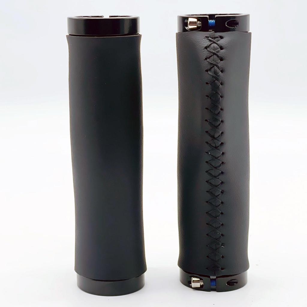 LEXOR Ergo Grip Leather Handlebar Grip, Black