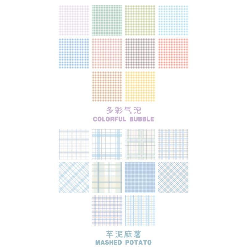 Fresh Plaid Pattern Dyed Memo Paper For Hand Account Diary Notes