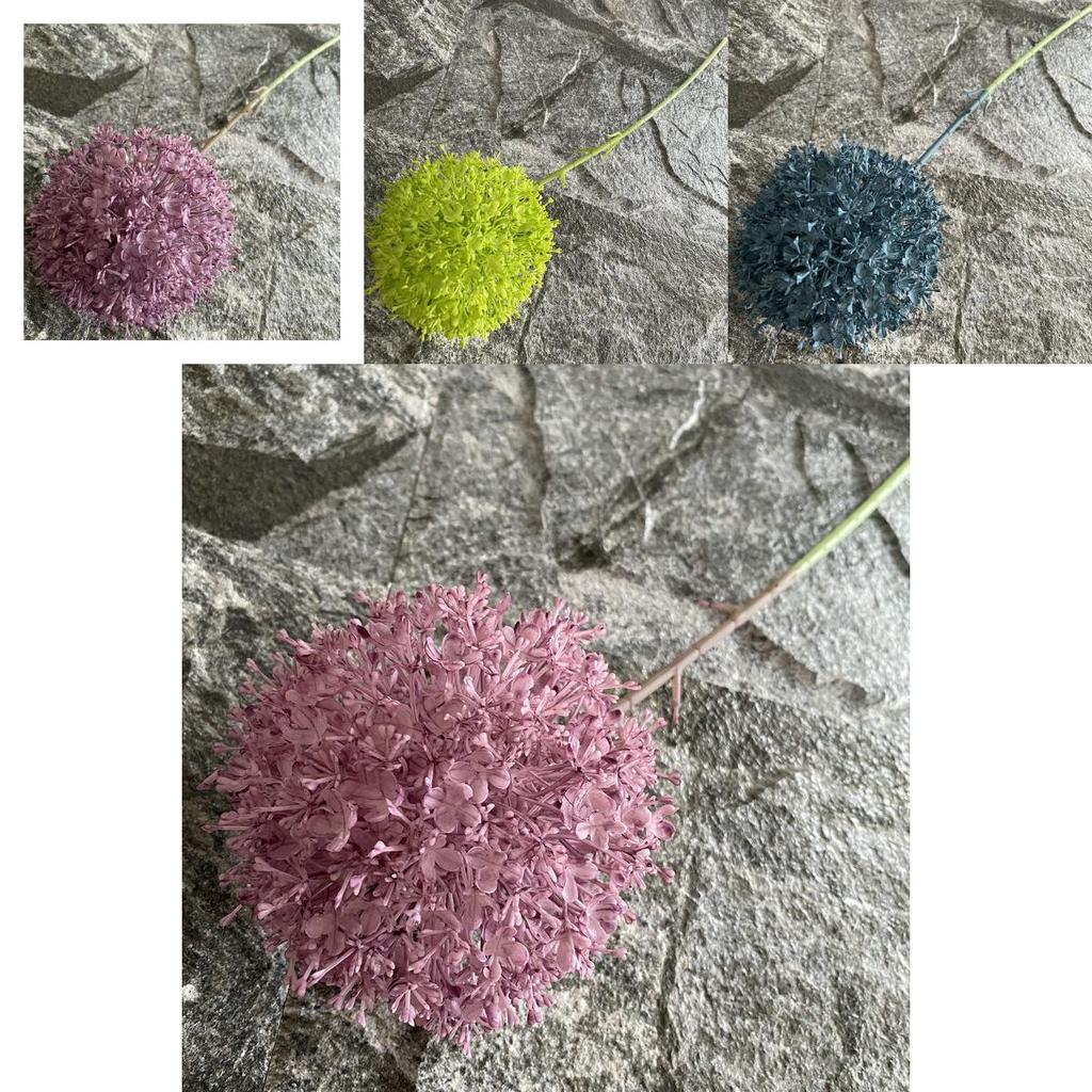 Faux Allium Giganteum Leaf Cluster With Realistic Design For Wedding And Outdoor Decoration