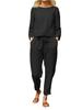 Women's Autumn Solid Color Casual Top and Pants Set