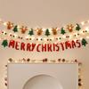 Christmas Party Furry Balls Flag Pendant with LED String Light DIY Handmade for Merry Christmas Holiday Decoration Xmas Pendant