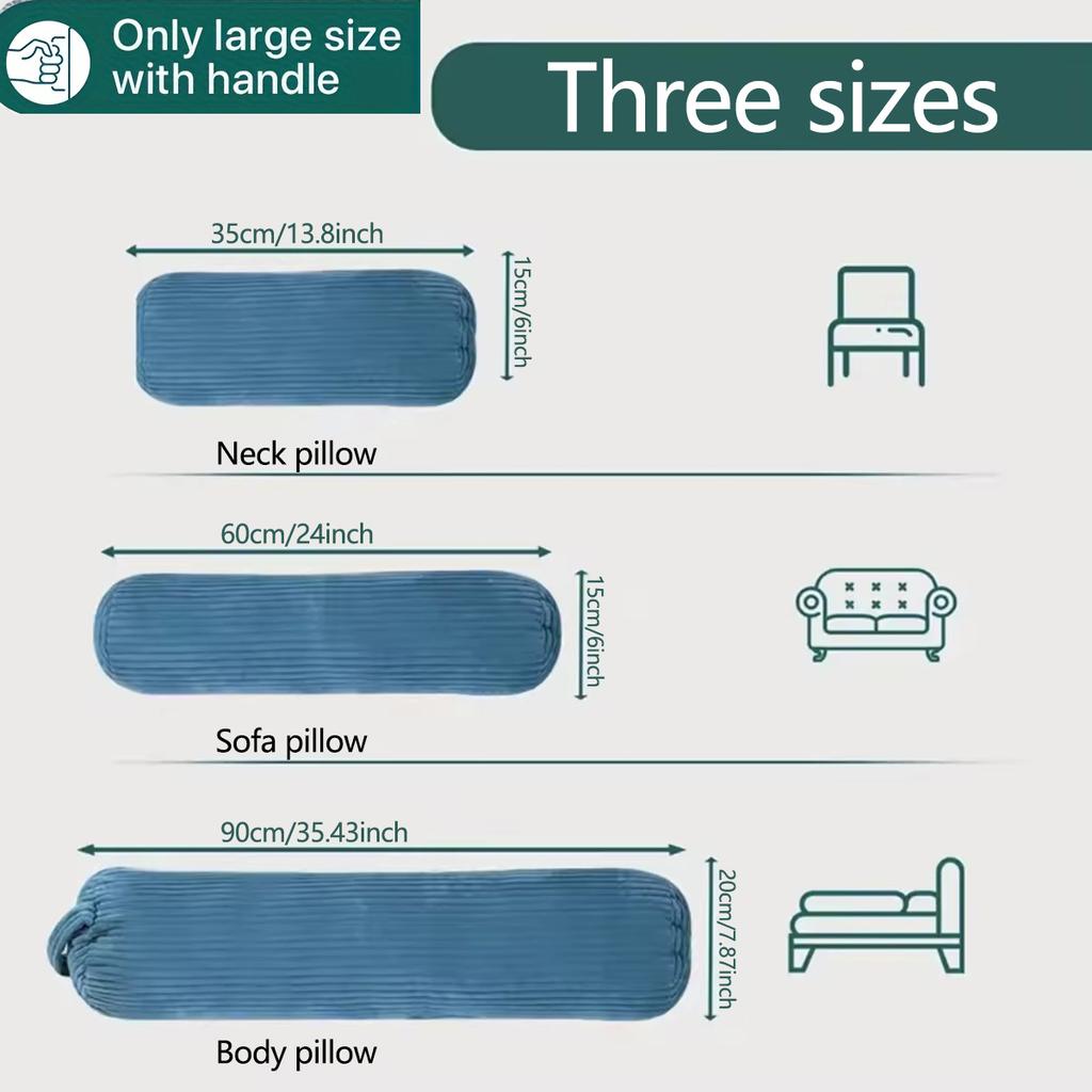 3D-Streifen modernes zylindrisches Stützkissen Kordstoff Kissen, Maschinenwaschbare Polyesterfaserfüllung, Geeignet für den Innenbereich
