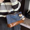 Fashion Denim Splicing Tote Bag Women's Bag 2025 New High-end Chain Shoulder Bag Large-capacity Commuter Bag