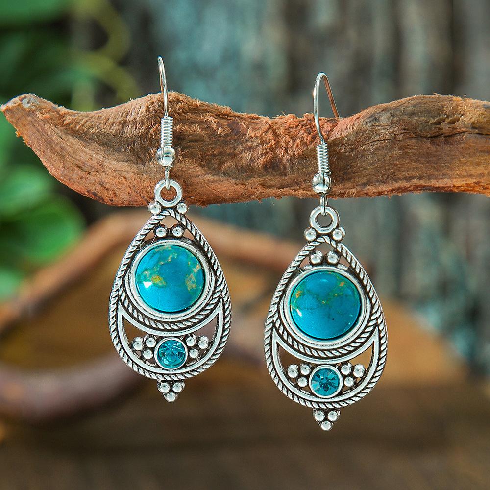 Popular Alloy Diamond Earrings Necklace, Geometric Personality Bohemian Ethnic Style Jewelry Yiwu