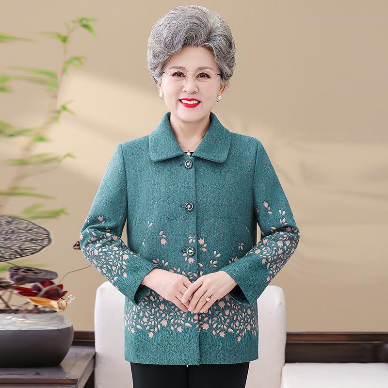 

Женское весеннее пальто новый старый воротник топ одежда для пожилых женщин 5XL (recommended 145-80 kg) синий