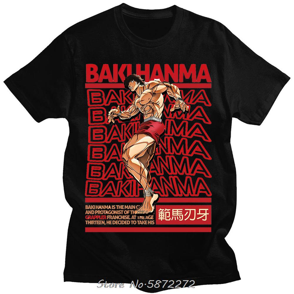 Baki The Grappler Anime Unisex T-Shirt Yujiro Hanma Lässiges Unisex Baumwoll-T-Shirt Kleidung Für Teenager Klassisches Punk-T-Shirt T-Shirt Kleidung