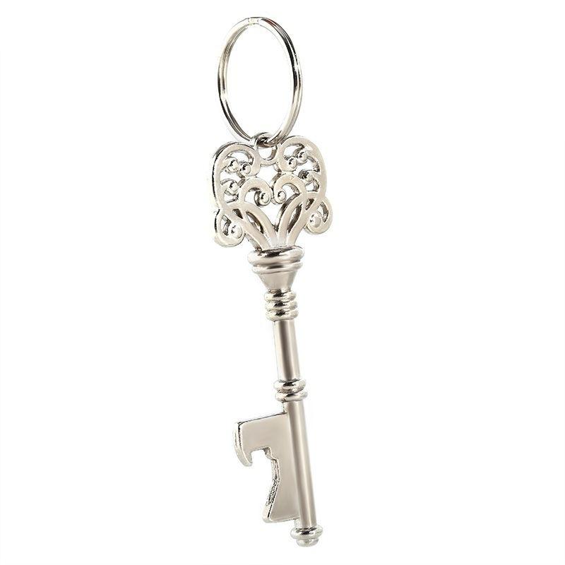 Vintage Metal Key Shaped Bottle Opener Keychain for Bars and Parties