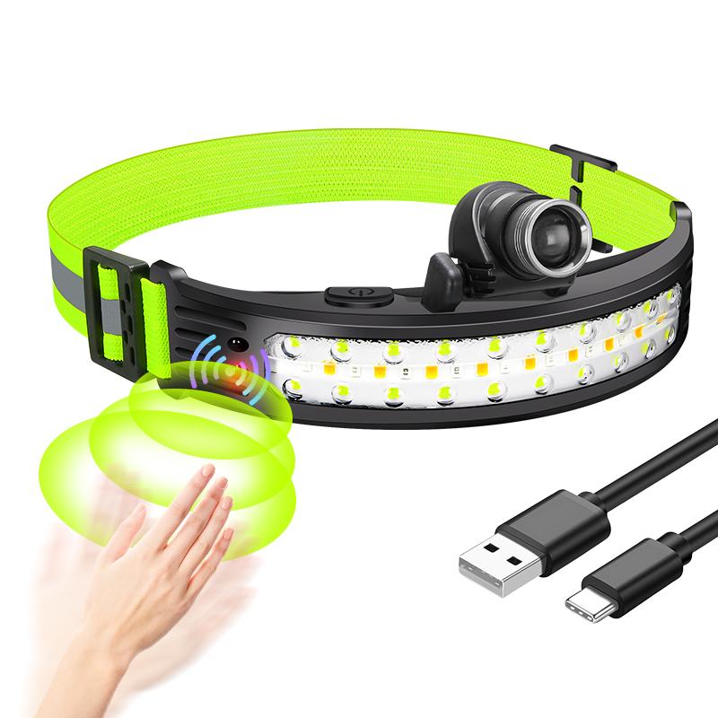 COB Owl Mini Headlamp Type-C Charge Headlight Portable Hunting Strong Magnet LED Flashlight Camping HeadLamp with Hanging Hook