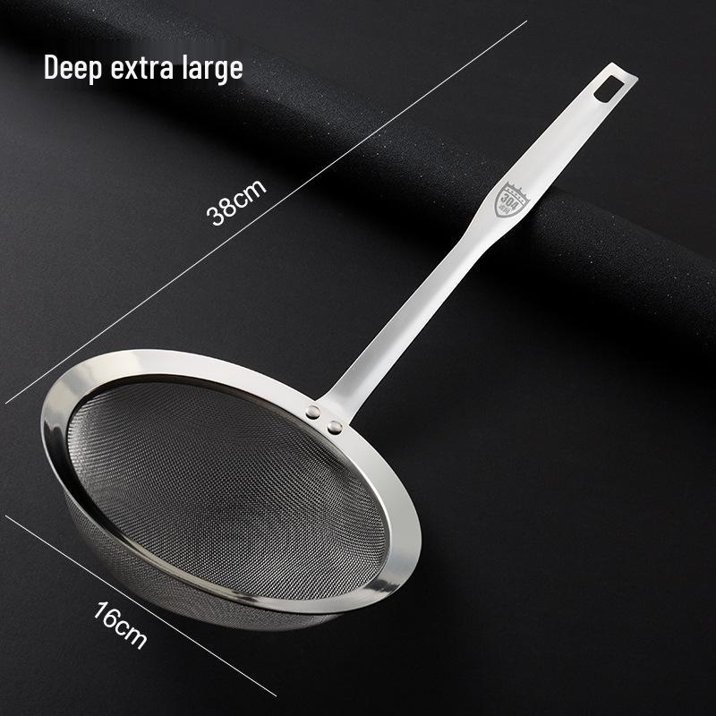 304 Stainless Steel Mesh Skimmer & Strainer: Juice, Soy Milk, Flour, Frying, Oil Separator