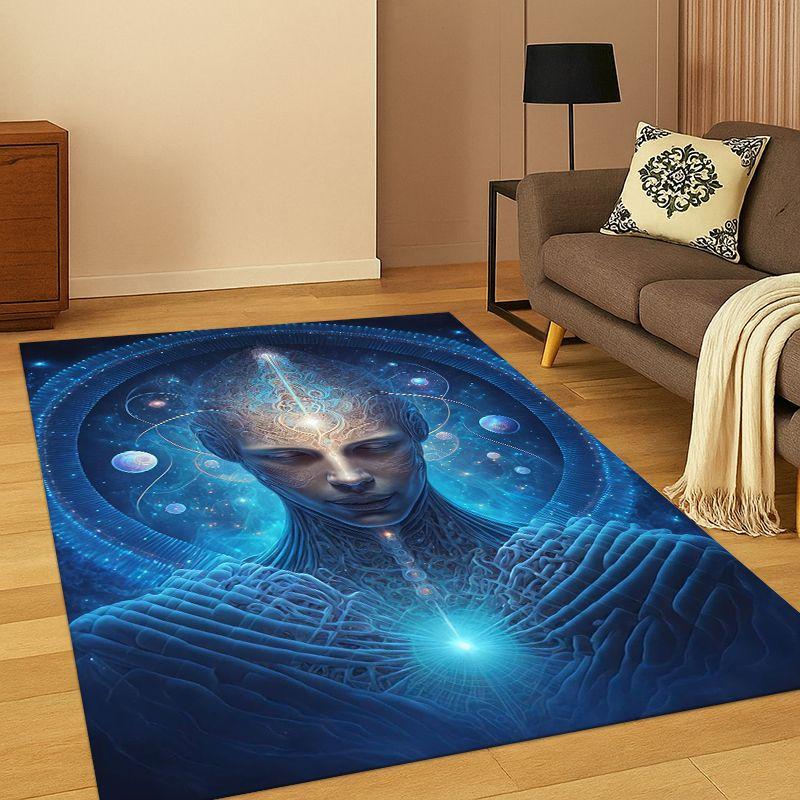 Yoga Cosmic energy Rainbow 23 Chakra Meditation Carpet Rug for Bedroom Living Room Sofa Doormat Home Decor,kid Area Rug Non-slip