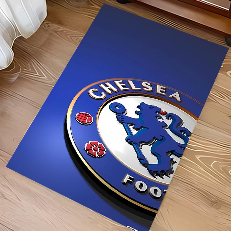 1pc Chelsea FC logo Print Area Rug - Soft,Washable Non-Slip Indoor Mat for Office Chairs,Living Room,Home Office Decorative Rug
