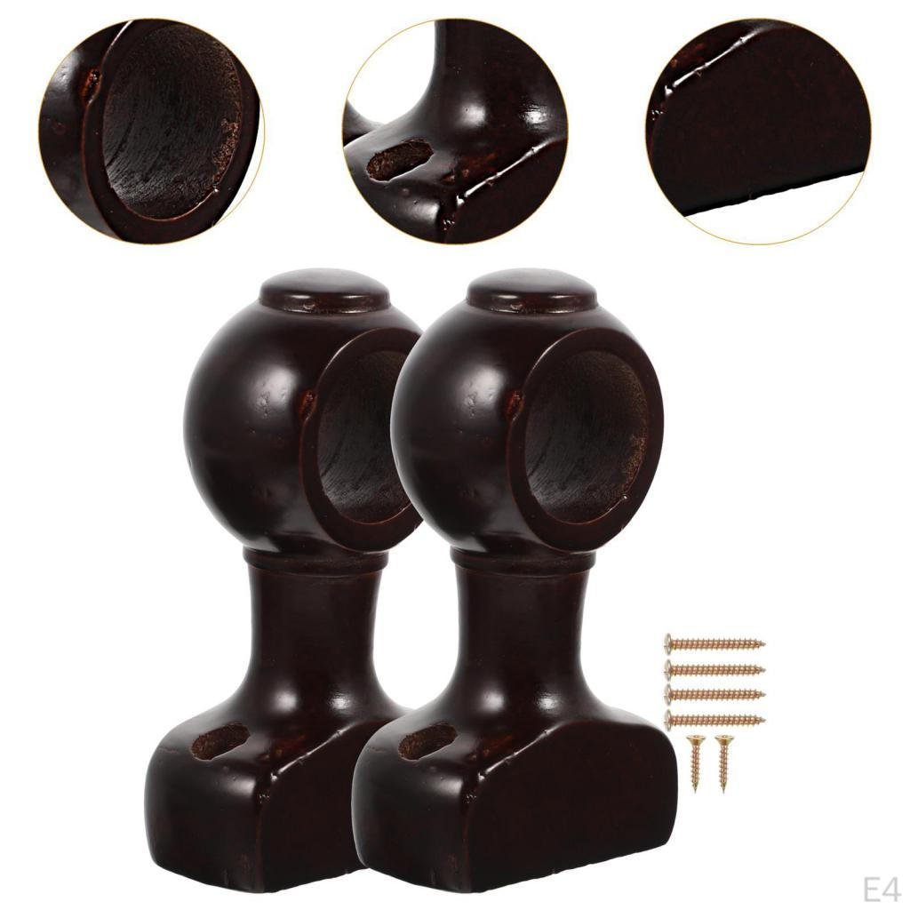 2 Pieces Curtain Rod Bracket Heavy Duty with Random Color Screw Accessory Wall Mount
