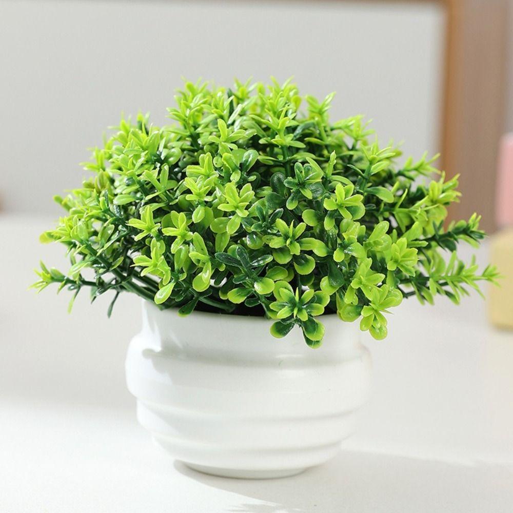 Plastic Artificial Potted Flowers Pink Fake Flower Bonsai Artificial Faux Plants  Indoor Decoration