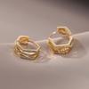 Retro Micro-set Geometric Earrings Light Luxury Autumn Winter High-end Simple Versatile Women's Fashion Casual Daily Jewelry