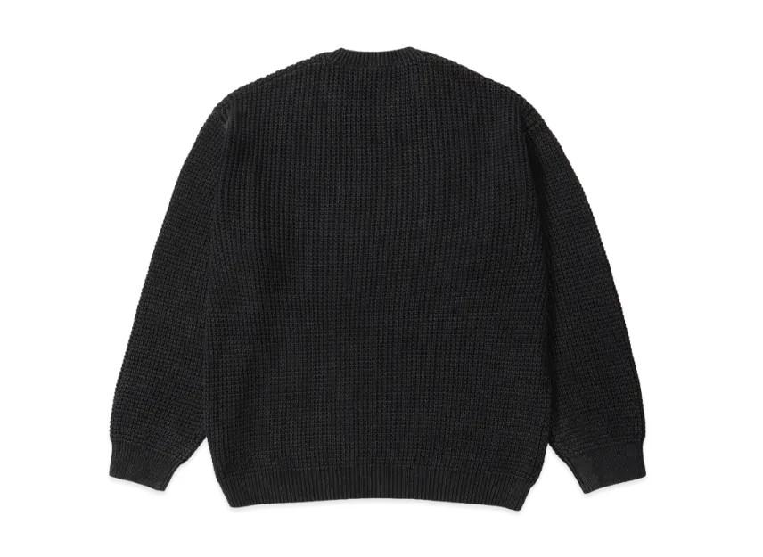 Supreme Washed Small Box Waffle Sweater "Black"