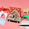 2026 Desk Calendar With Led Light Christmas Snow House Sculpture 3D Tear-Away Calendar Paper Carving Notepad Gift Home Decor