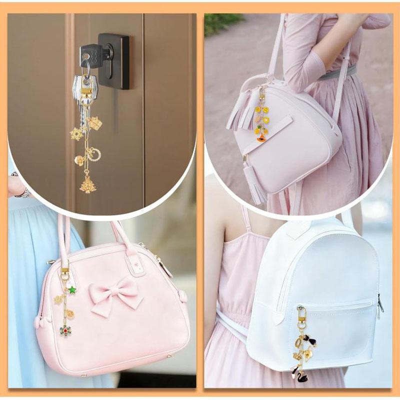 For DIY Crafts Jewelry Making Keychain Making Kit, Key Ring Swivel Snap Hooks, Chain Extender Keychain Bag Charms