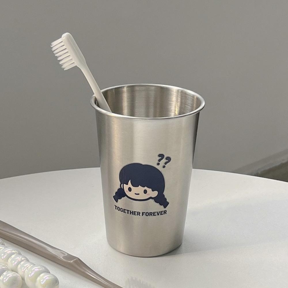 Neue Unzerbrechliche Edelstahlbecher Trinken 500ml Weingläser Zahnbürstenhalter Outdoor