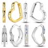Earrings 925 Sterling Silver Hoop Earring Sparkling Heart-Shaped Star Moon Earrings For Women Jewelry Fine Birthday Party Gifts