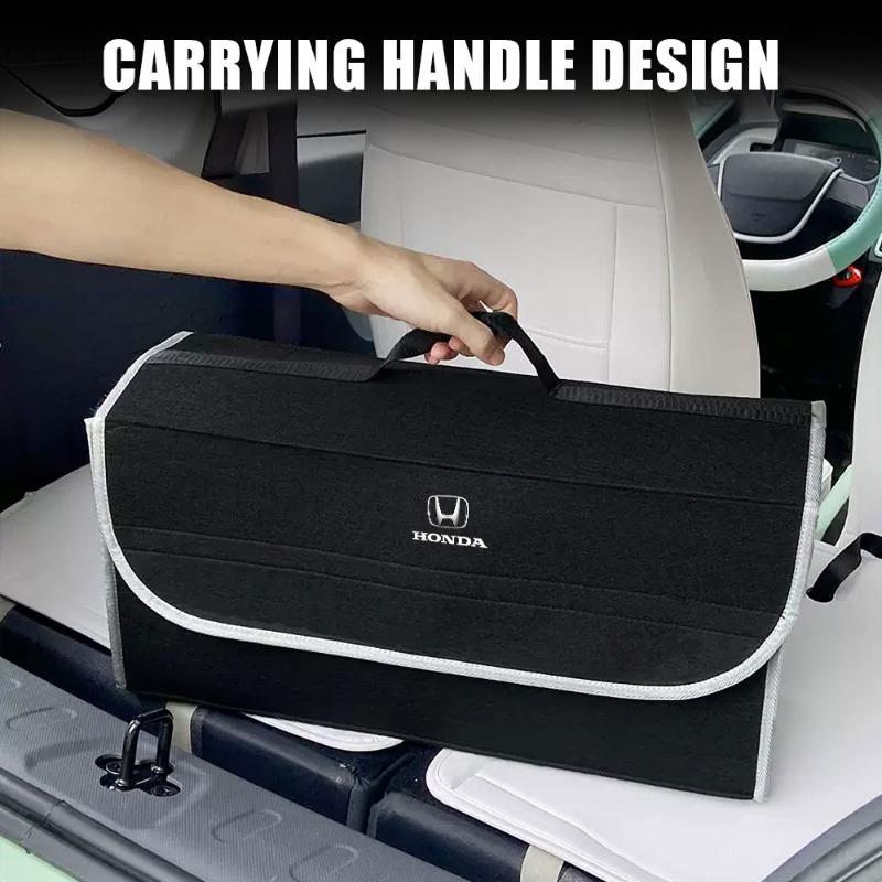 Car Soft Felt Storage Bag Organizer Car Foldable Trunk Bag Car Accessories For Honda Fit Mugen Insight Type S R VTEC DOHC Modulo Vezel Legend RR Si
