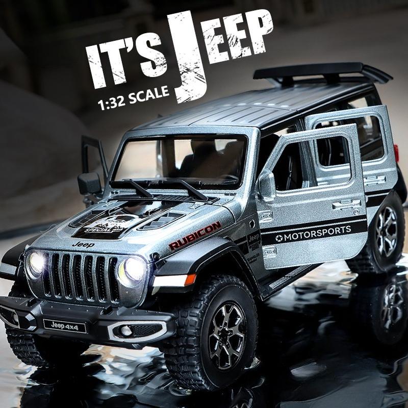 1:32 Jeep Wrangler Rubicon Off-road car Alloy Model Car Toy Diecasts Metal Casting Sound and Light Car Toys For Children Vehicle ALR1