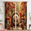 2pcs,2D Plane Printing Contemporary Curtains Happy Hedgehog Versatile Durable Polyester (without Rod) Holiday Perfect for Season