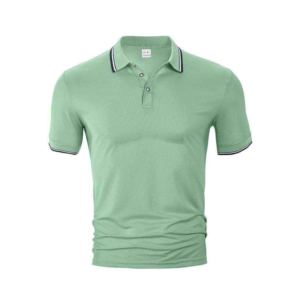 European and American short-sleeved men's polo shirt TEMU summer loose casual breathable lapel print advertising shirt T-shirt