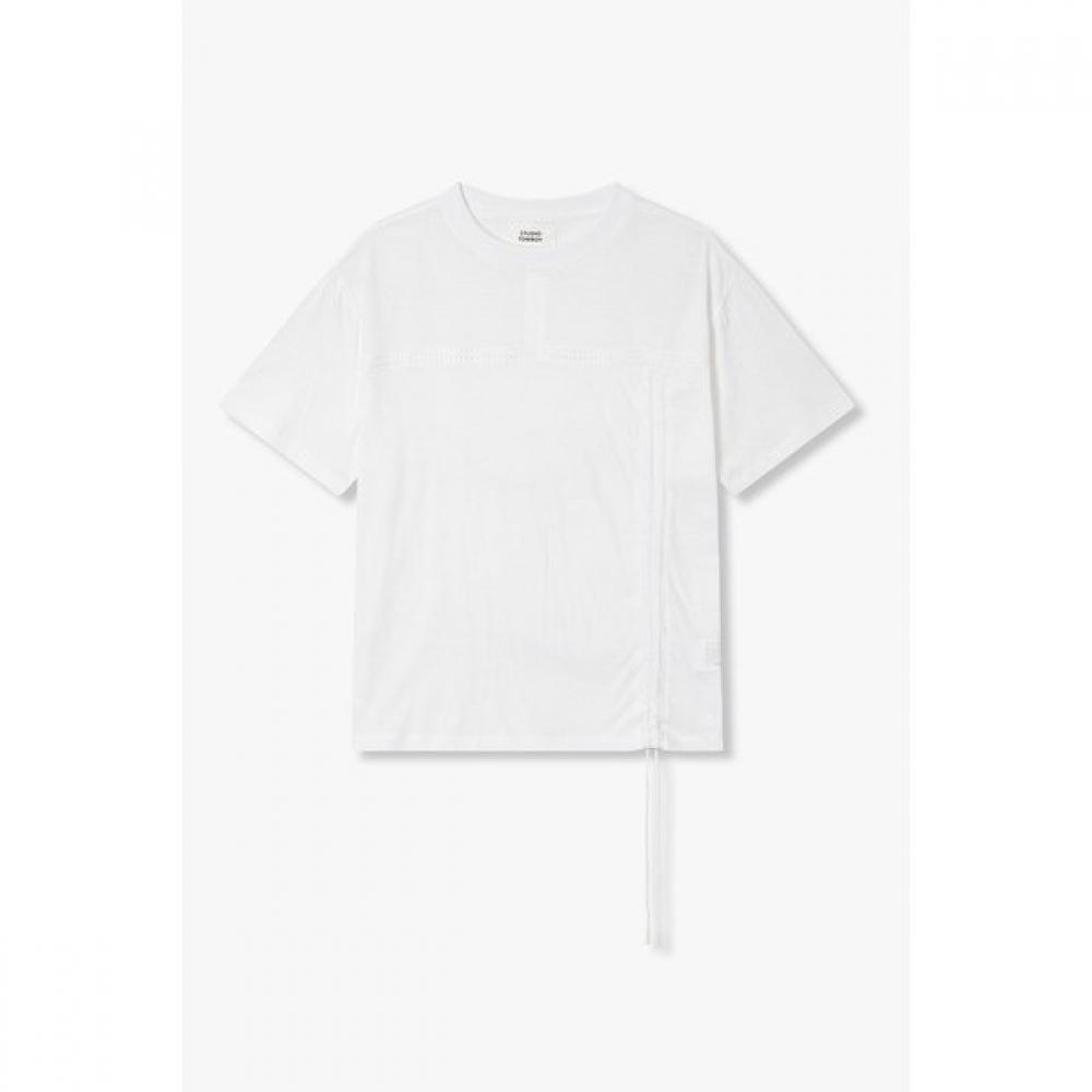 

STudio Tomboy Shirring SilkeT ShorT Sleeve T shirT 9105322181ar 02 (white)/One size
